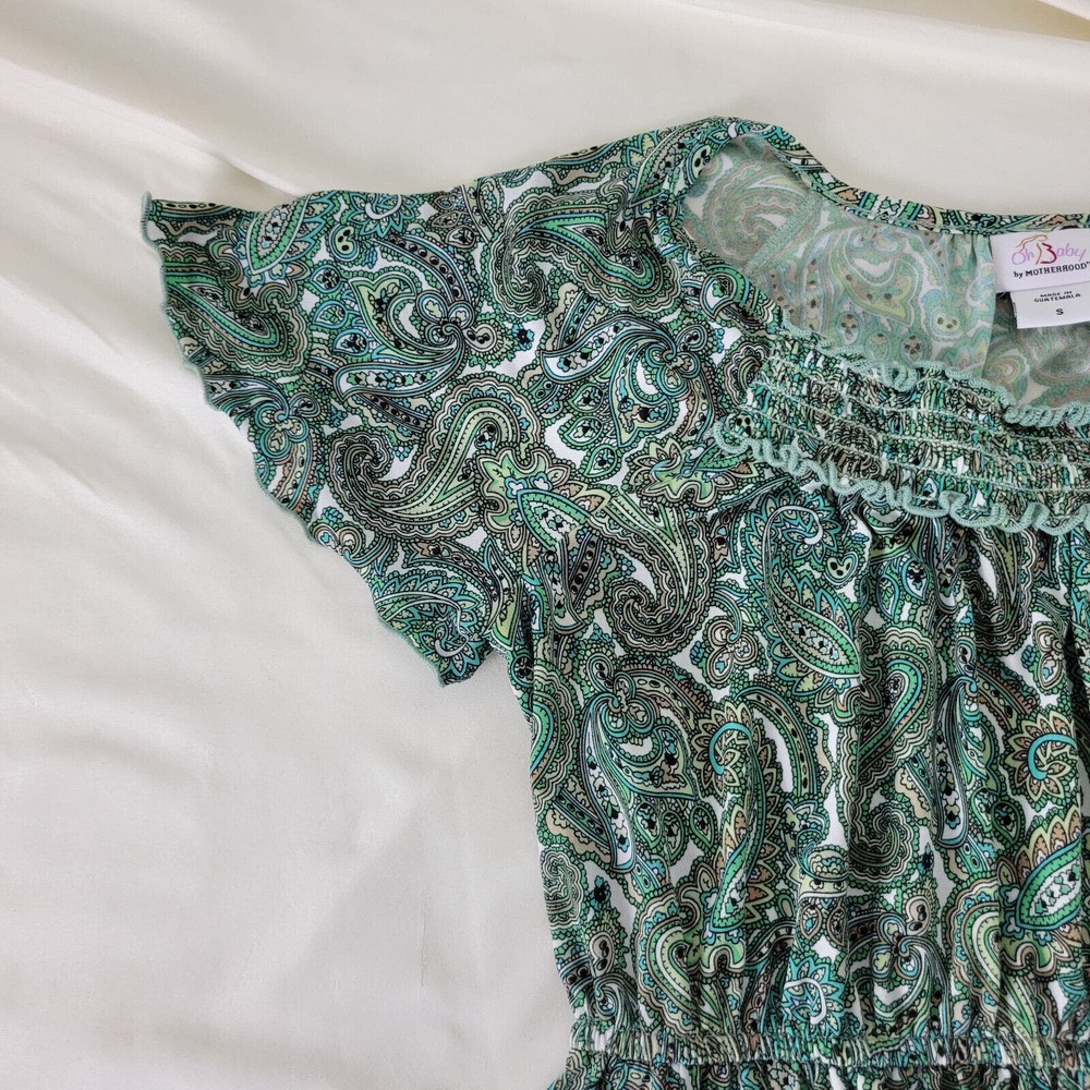 Oh Baby by Motherhood Womens Blouse Small Top Multicolor Paisley Short Sleeve‎ - Picture 4 of 13
